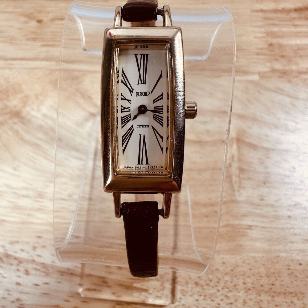 Citizen Perche? Tank Women’s Watch 15 mm New Battery And Strap Gold Tone